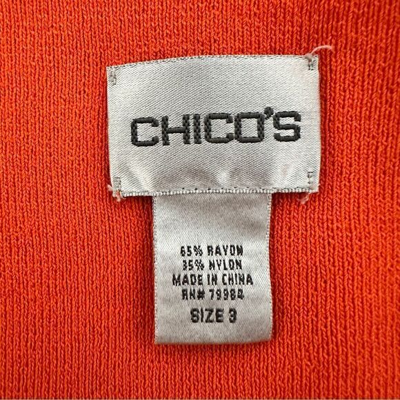 Chicos orange V-neck tank top size 3(L-16) - Picture 5 of 5